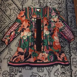 Anthropologie Silky Printed Tunic